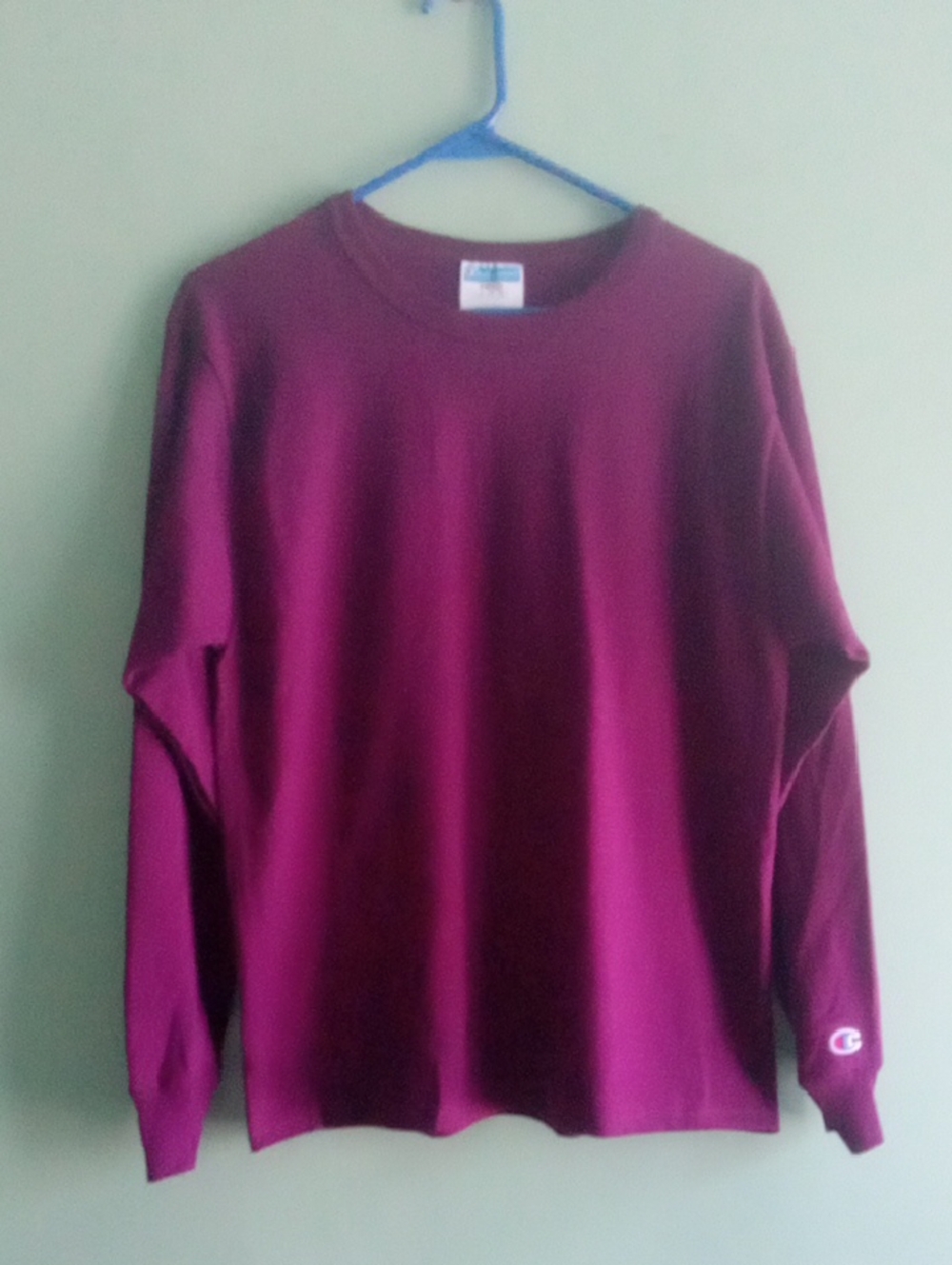 Champion Women's Purple Crewneck Long-sleeve T-shirt